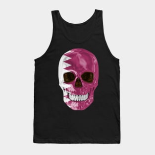 Qatar Flag Skull - Gift for Qatarian With Roots From Qatar Tank Top